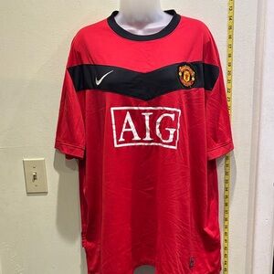 Nike Red and Black Men's Soccer Jersey
